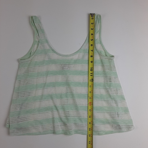 BCBGeneration Stripe Cropped Mesh Tank Top - Picture 10 of 14